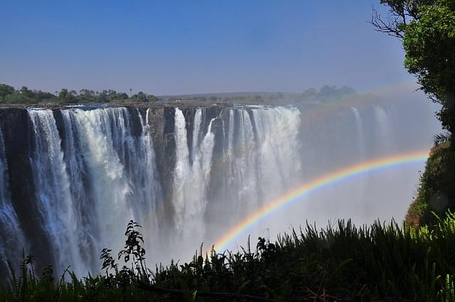 arcobaleno cascata acqua panorama