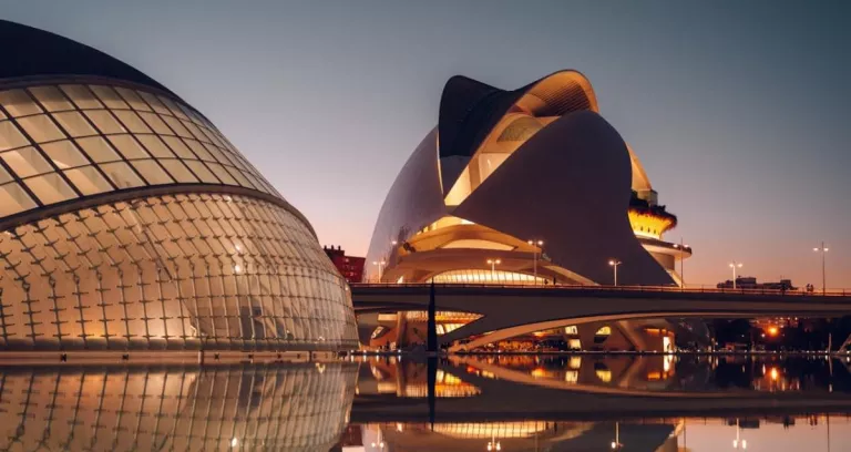 City Of Arts And Sciences In Valencia In Evening
