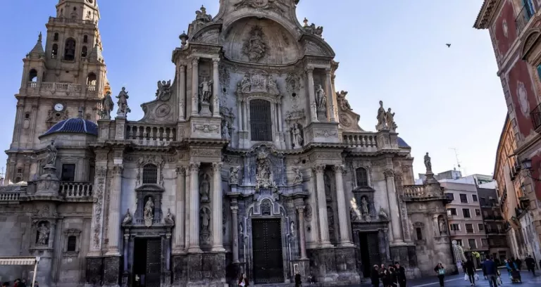 Facade Of The Murcia Cathedral In Murcia Spain