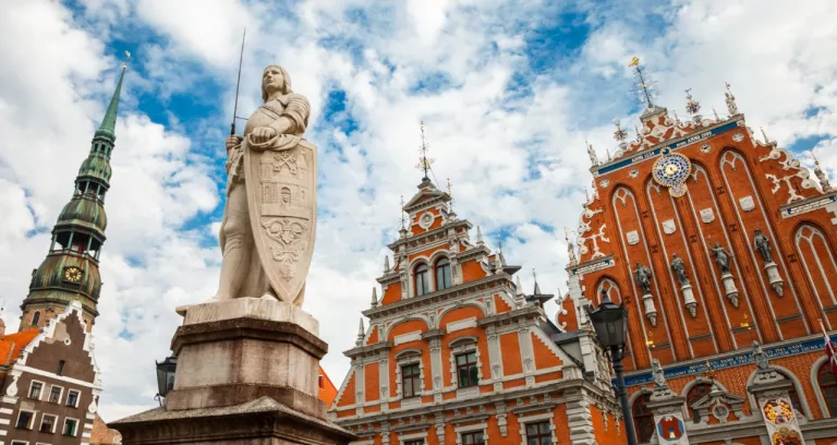 Latvian Attraction House Blackheads Saint Peters Church Riga Latvia