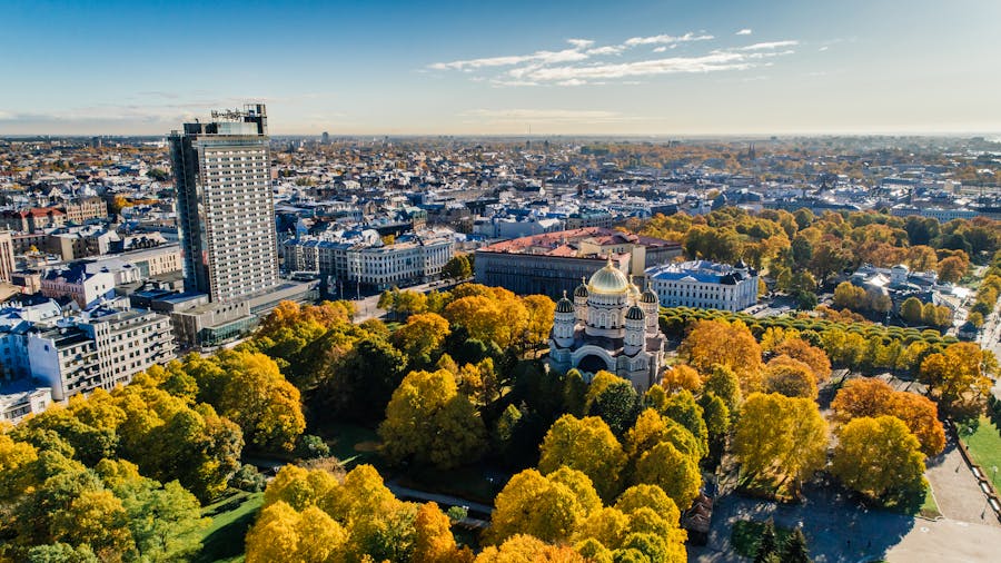 aerial view of park in riga 1