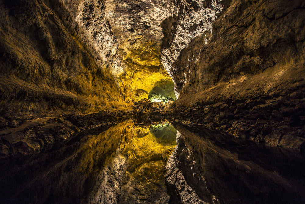 all interno della cueva de los verdes sull isola di lanzarote isole canarie spagna