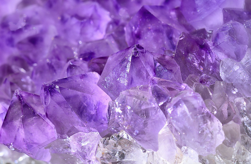 amethyst crystal cluster macro