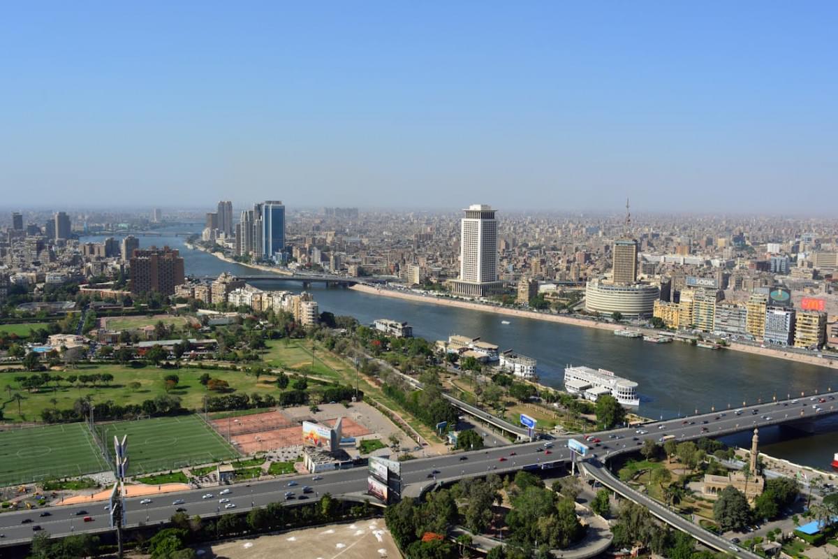 an aerial shot of the city of cairo
