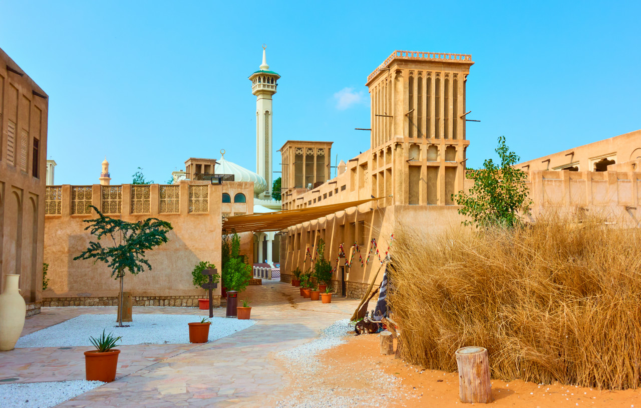 arabian architecture al fahidi historical neighbourhood old dubai united arab emirates uae