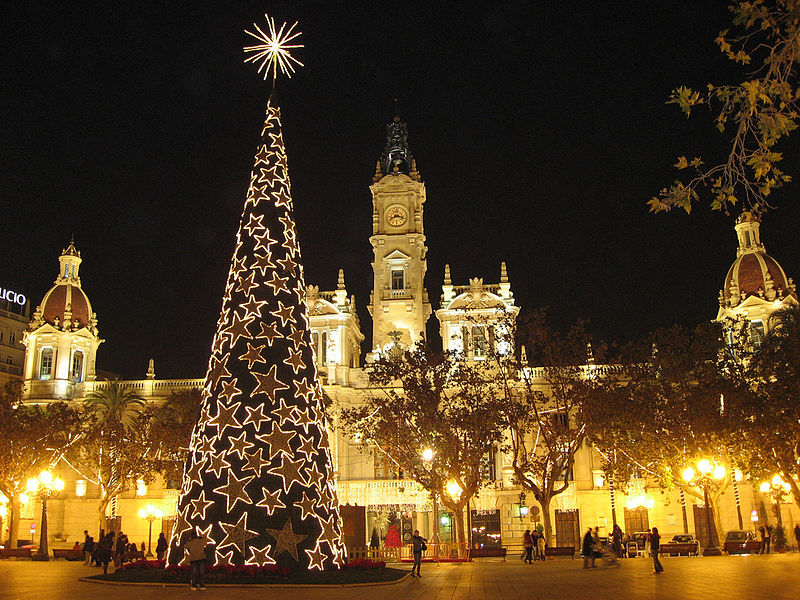 ayuntamiento en navidad valencia