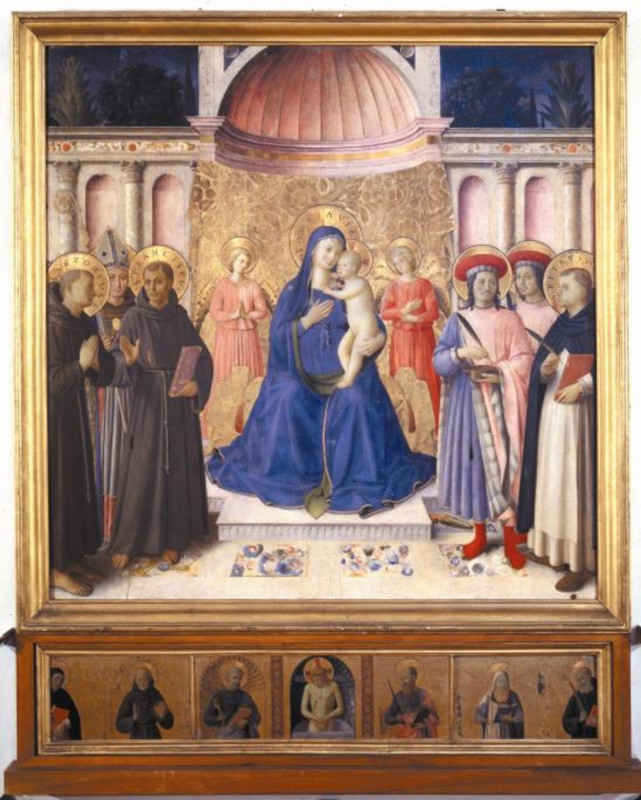 beato angelico madonna con bambino tra i santi antonio da padova ludovico di tolosa francesco cosma