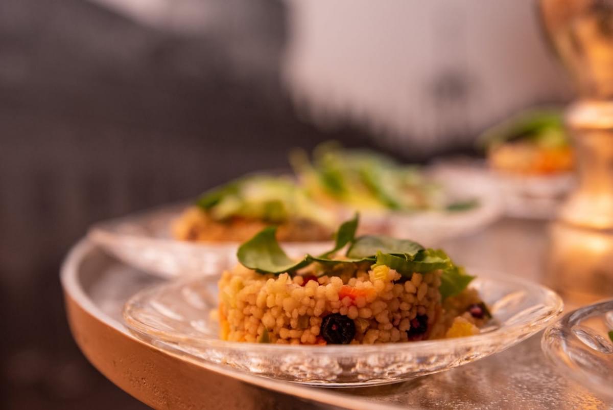 close up of fregola pasta dish on a plate 1