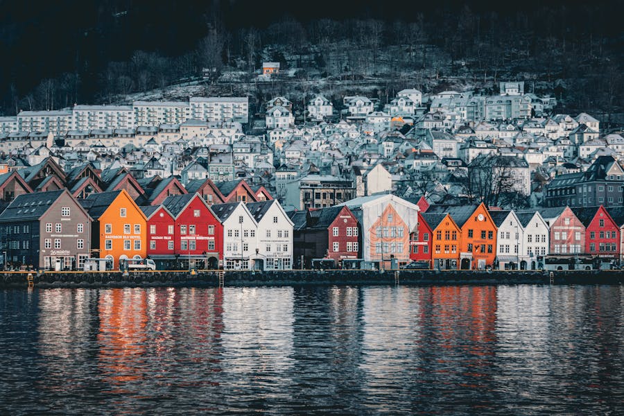 colorful houses in bryggen in bergen city in norway 1