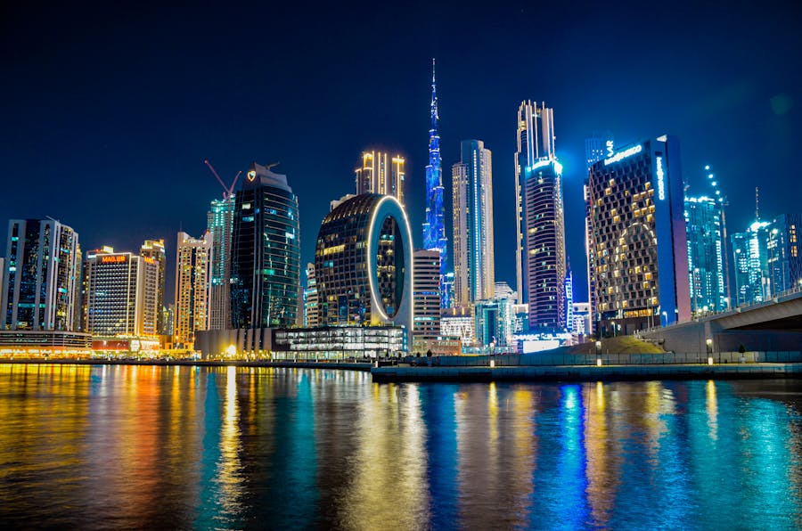 dubai downtown at night