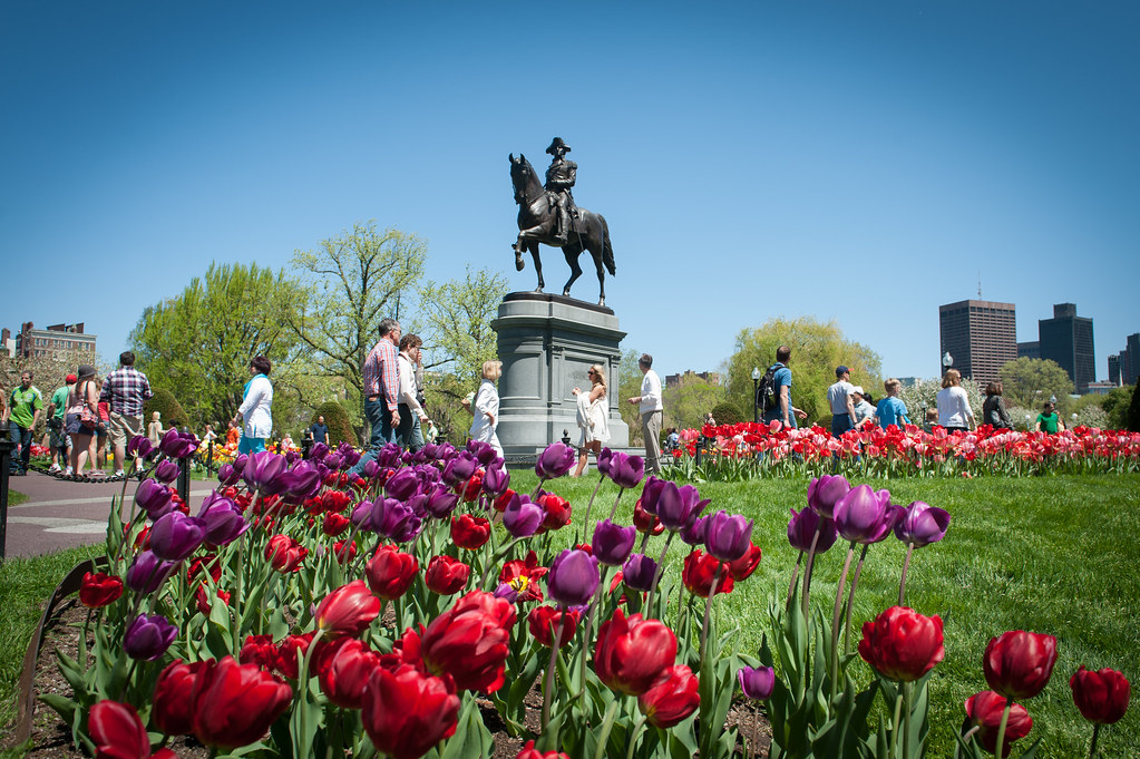 george washington statue in spring boston common