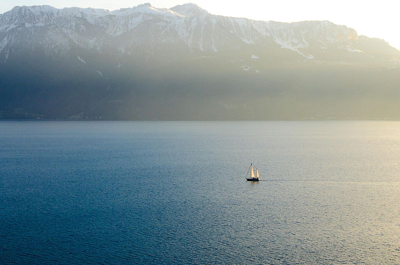 lac leman on sunset