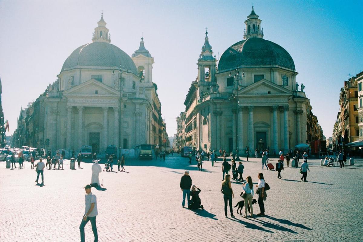 people at the piazza del popolo in rome