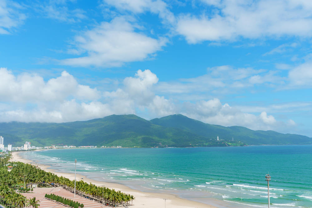 scenery my khe beach da nang city vietnam landmark popular tourist attractions southeast asia travel concept