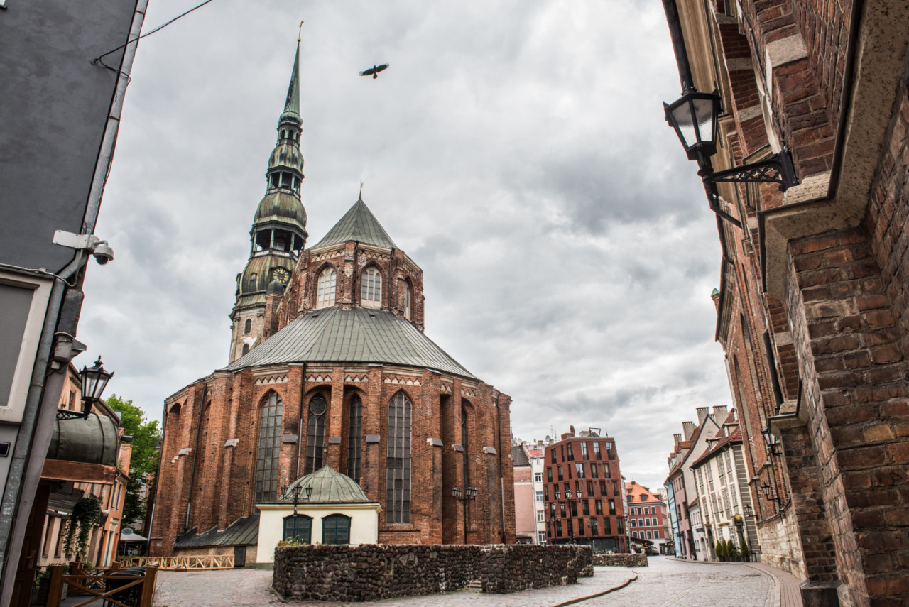 st peter s church is lutheran church riga capital latvia