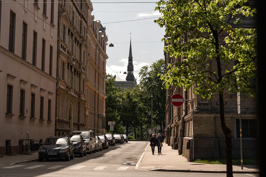 street in riga in latvia