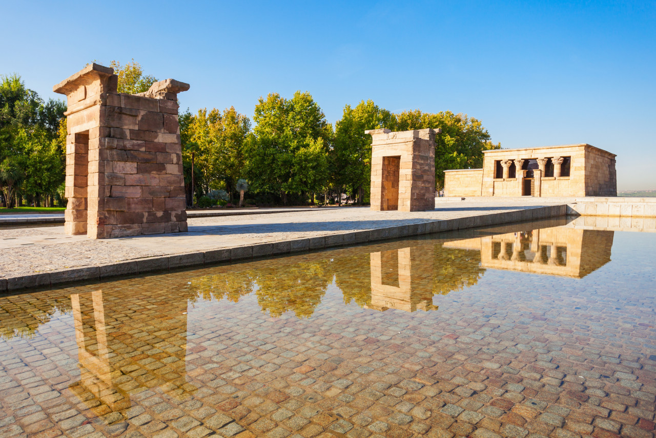 temple debod templo de debod is ancient egyptian temple that was rebuilt madrid spain