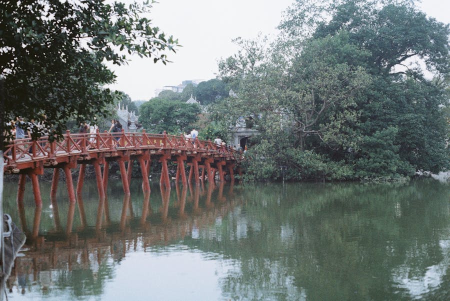 the huc bridge over the hoan kiem lake in vietnam 1