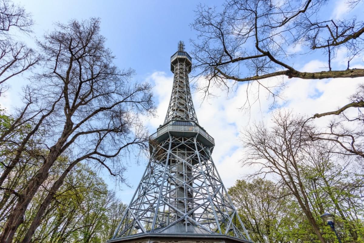 prague lookout tower petrin similar eiffel tower prague czech republic